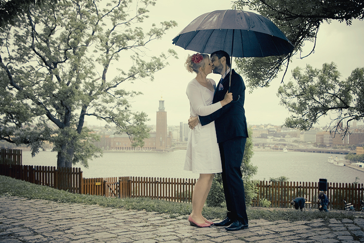 overlooking the town hall across the water